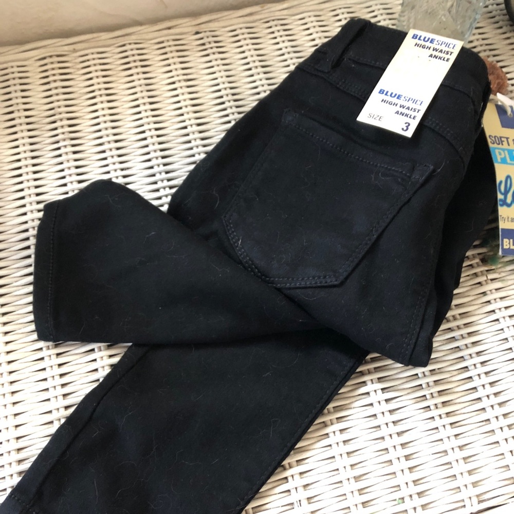 Blue Spice High Waisted Black Ankle Skinny Jeans
